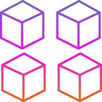 Cube Line Gradient Icon vector