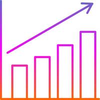 Bar Chart Line Gradient Icon vector