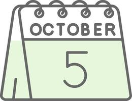 5th of October Green Light Fillay Icon vector