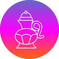 Tea pot Line Gradient Circle Icon vector