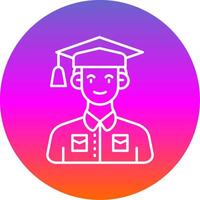 Student Line Gradient Circle Icon vector