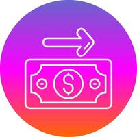 Payment Line Gradient Circle Icon vector