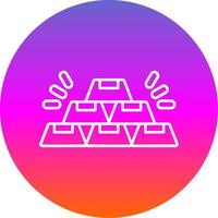 Gold Line Gradient Circle Icon vector
