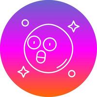 Surprised Line Gradient Circle Icon vector