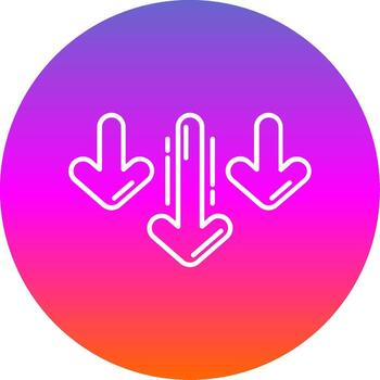 Decrease Line Gradient Circle Icon vector