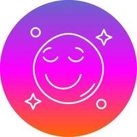 Relieved Line Gradient Circle Icon vector