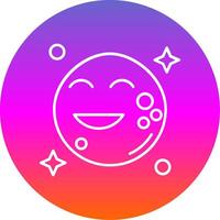 Moon Line Gradient Circle Icon vector