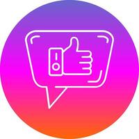 Like Line Gradient Circle Icon vector
