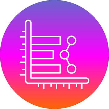 Bar chart Line Gradient Circle Icon vector