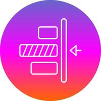 Right alignment Line Gradient Circle Icon vector