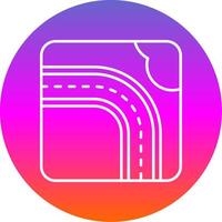 Highway Line Gradient Circle Icon vector