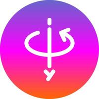 3d rotate y axis Line Gradient Circle Icon vector