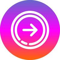 Right arrow Line Gradient Circle Icon vector