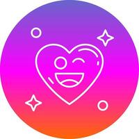 Wink Line Gradient Circle Icon vector