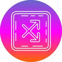 Intersect Line Gradient Circle Icon vector