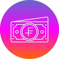 Swiss franc Line Gradient Circle Icon vector