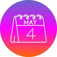 4th of May Line Gradient Circle Icon vector