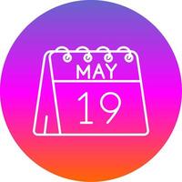 19th of May Line Gradient Circle Icon vector