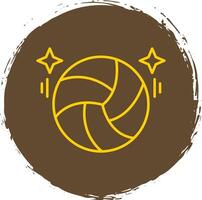 Volleyball Line Circle Yellow Icon vector