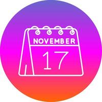 17 de noviembre línea degradado circulo icono vector