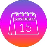 15th of November Line Gradient Circle Icon vector