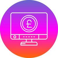 Pound Line Gradient Circle Icon vector