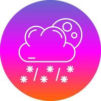 nieve línea degradado circulo icono vector