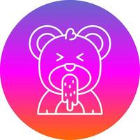 Vomit Line Gradient Circle Icon vector