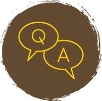 Question And Answer Line Circle Yellow Icon vector