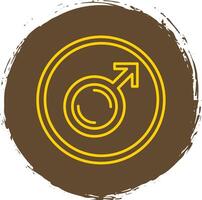 Male symbol Line Circle Yellow Icon vector