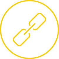 Link Line Circle Yellow Icon vector