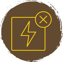 No Electricity Line Circle Yellow Icon vector