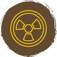 nuclear línea circulo amarillo icono vector