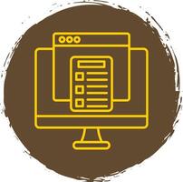 E-Learning Line Circle Yellow Icon vector