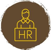 Human Resources Line Circle Yellow Icon vector