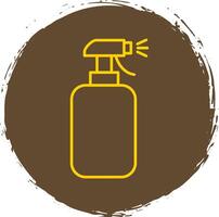 Cleaning Spray Line Circle Yellow Icon vector