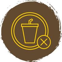 No Drinks Line Circle Yellow Icon vector