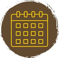 Calender Line Circle Yellow Icon vector