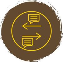 Transfer Line Circle Yellow Icon vector