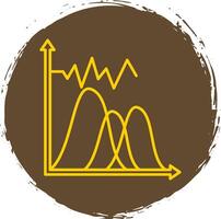 Wave Chart Line Circle Yellow Icon vector