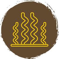 Seaweed Line Circle Yellow Icon vector