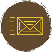 Mail Line Circle Yellow Icon vector