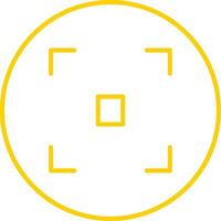 atención línea circulo amarillo icono vector