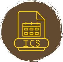 Ics Line Circle Yellow Icon vector