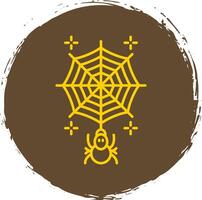 Spiderweb Line Circle Yellow Icon vector