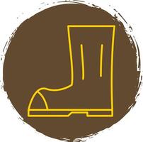 Boot Line Circle Yellow Icon vector