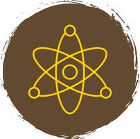 Atom Line Circle Yellow Icon vector