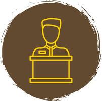 Reception Line Circle Yellow Icon vector