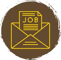 Job Offer Line Circle Yellow Icon vector