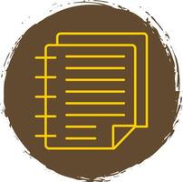 Notes Line Circle Yellow Icon vector